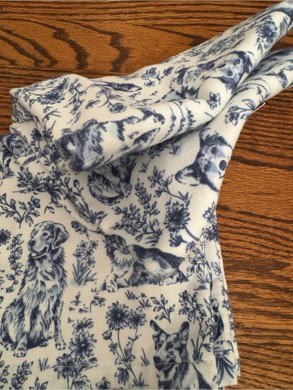 The Farmhouse by Rachel Ashwell Dog Toile Kitchen Towels Set/2 Bamboo Cotton NWT